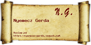 Nyemecz Gerda névjegykártya